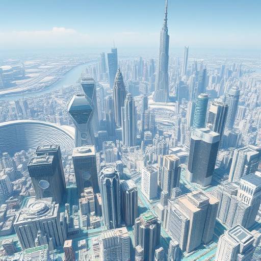 Procedural level example using L-Systems, a sprawling futuristic city generated from code.